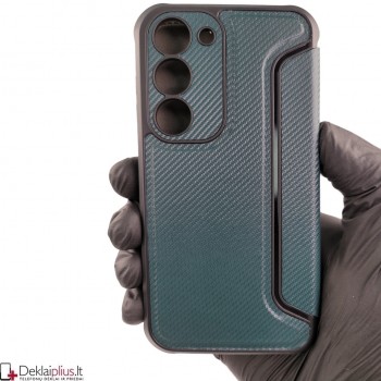Razor Carbon atverčiamas dėklas - žalias (Samsung S23) Razor Carbon atverčiamas dėklas - žalias (Samsung S23)